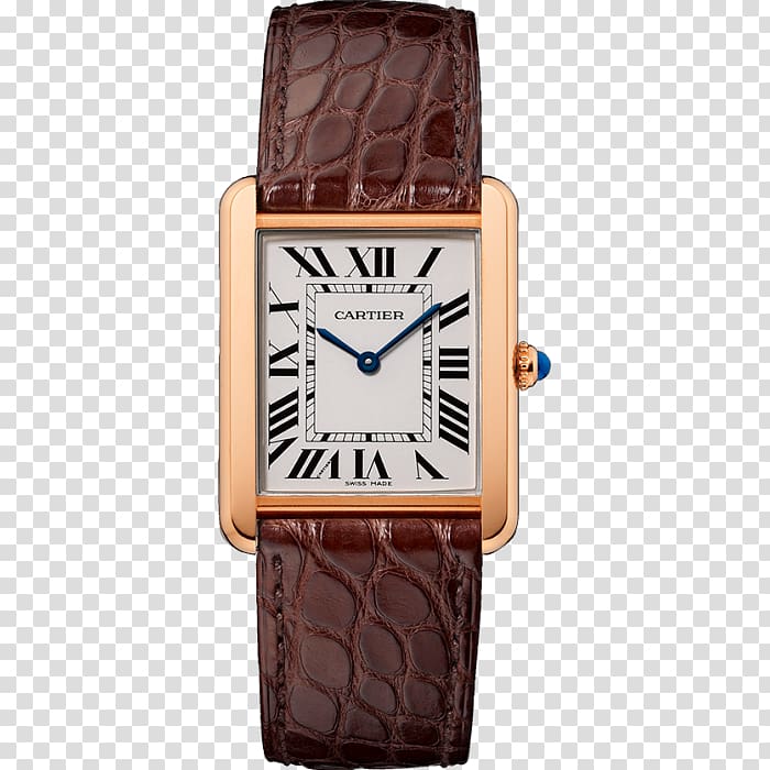Cartier Tank Solo Watch Jewellery, old gold style transparent background PNG clipart