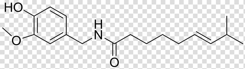 Dihydrocapsaicin Molecule Chili pepper TRPV1, Capsicum Frutescens transparent background PNG clipart