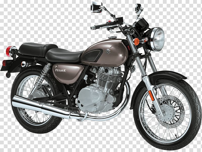 brown Suzuki standard motorcycle, Suzuki Tu 250x Motorcycle transparent background PNG clipart