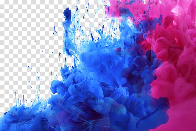 Blue and pink smoke bombs illustration, Watercolor painting Acrylic ...