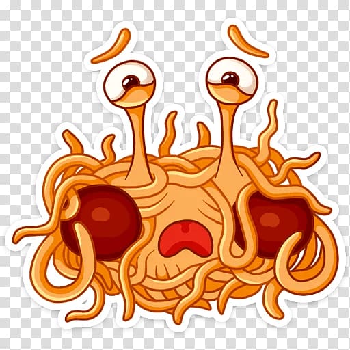 Pastafarianism Sticker Telegram Flying Spaghetti Monster, monster transparent background PNG clipart