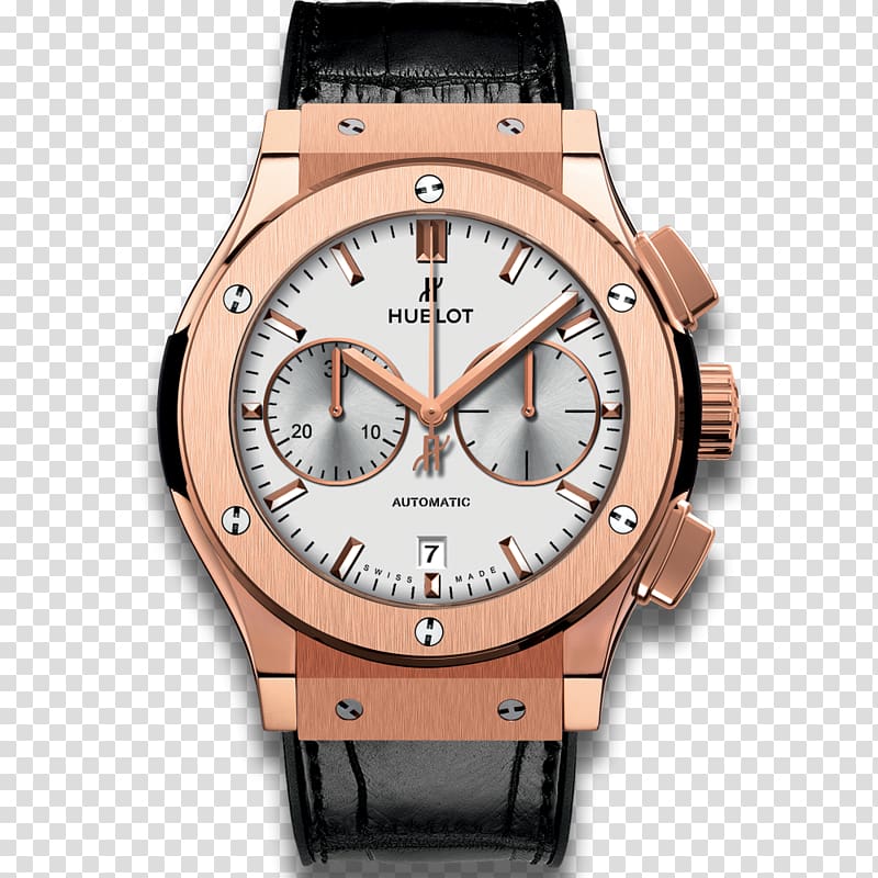 Hublot Watch Chronograph Gold Automatic quartz, Classic Gold transparent background PNG clipart