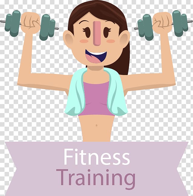 Dumbbell Physical exercise Illustration, Girl lifting dumbbells transparent background PNG clipart