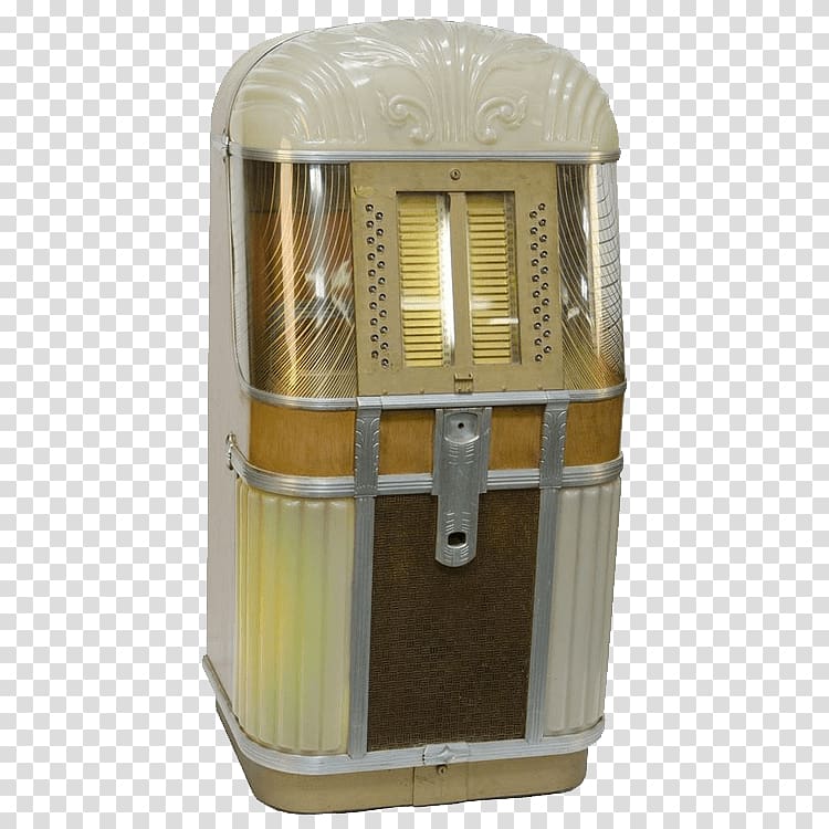 white and brown metal machine, Ami Jukebox Model B 1948 transparent background PNG clipart