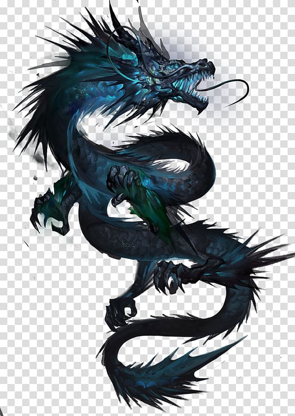 blue dragon illustration, Tattoo Chinese dragon Japanese dragon Drawing, Handsome dragon transparent background PNG clipart