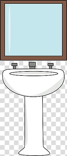 white pedestal sink and mirror art, Toilet Sink With Mirror transparent background PNG clipart