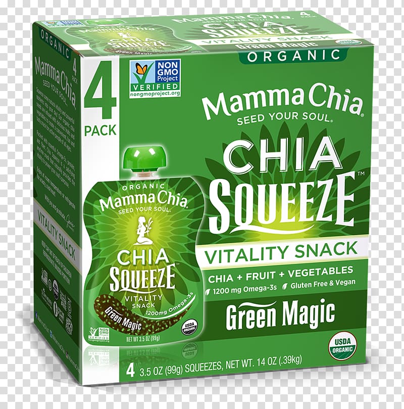 Organic food Chia seed Mamma Chia LLC Snack, green Magic transparent background PNG clipart
