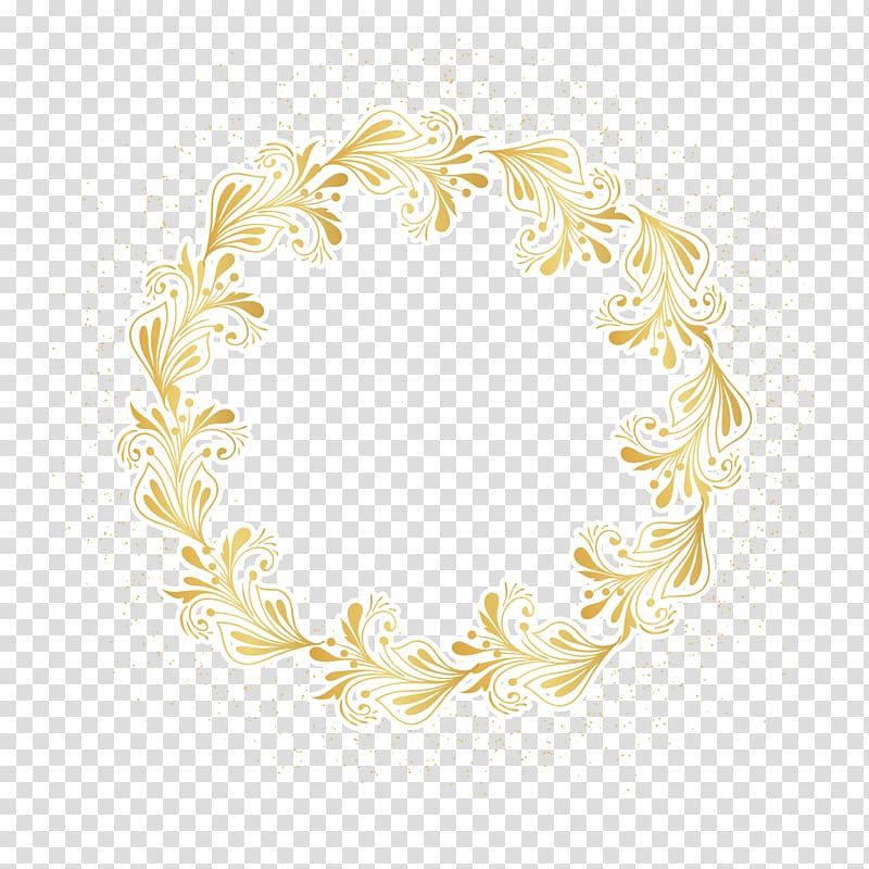 round yellow floral illustration, frame Euclidean , European wind video frame transparent background PNG clipart