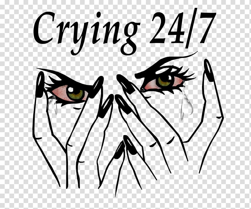 Crying Drawing Eye Sketch, bad habit transparent background PNG clipart
