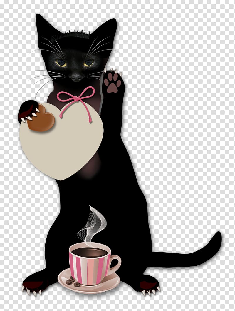 Coffee Cafe Blingee, Witch Cat transparent background PNG clipart