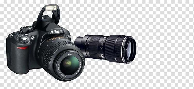 Nikon D3100 Canon EF-S 18–55mm lens Digital SLR Camera, Camera transparent background PNG clipart