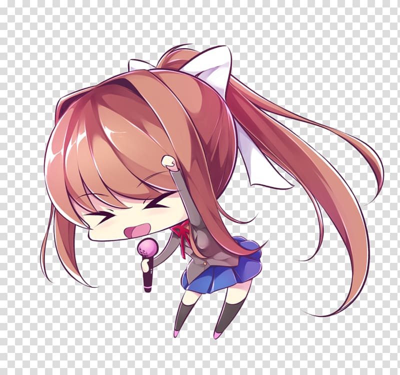 Doki Doki Literature Club! Chibi Mangaka Anime Art, Chibi transparent background PNG clipart