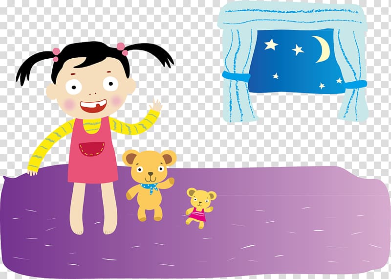 Girl Euclidean , Little girl and bear transparent background PNG clipart