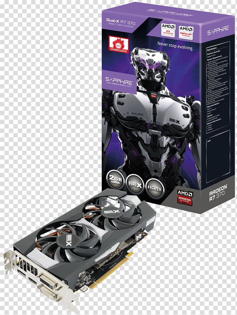 Graphics Cards & Video Adapters Sapphire Technology AMD Radeon Rx 200 series Digital Visual Interface, sapphire transparent background PNG clipart