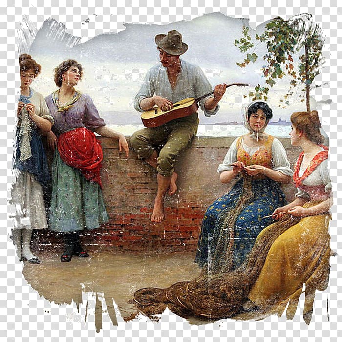 The Serenade Painter Oil painting Art, jappy transparent background PNG clipart