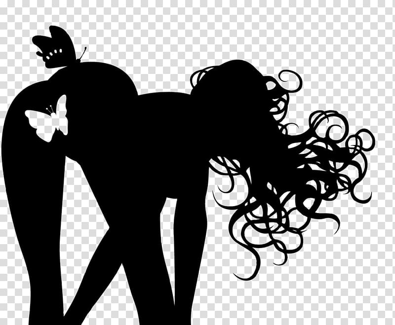 Silhouette Woman Girl Drawing, Silhouette transparent background PNG clipart