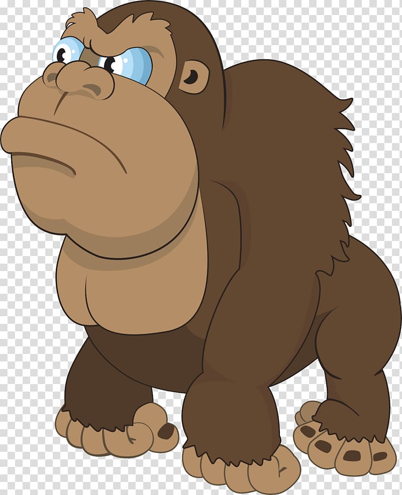 Gorilla Cartoon Ape Drawing, King Kong transparent background PNG clipart