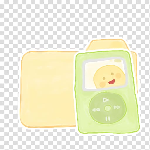 MP4 player illustration, material baby products yellow, Folder Vanilla iPod transparent background PNG clipart