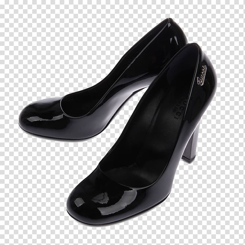 High-heeled footwear Gucci Luxury goods, Gucci black Liangpi high heels transparent background PNG clipart