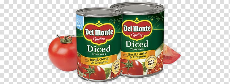 Del Monte Diced Tomatoes with Basil Food Chef, basil oregano transparent background PNG clipart