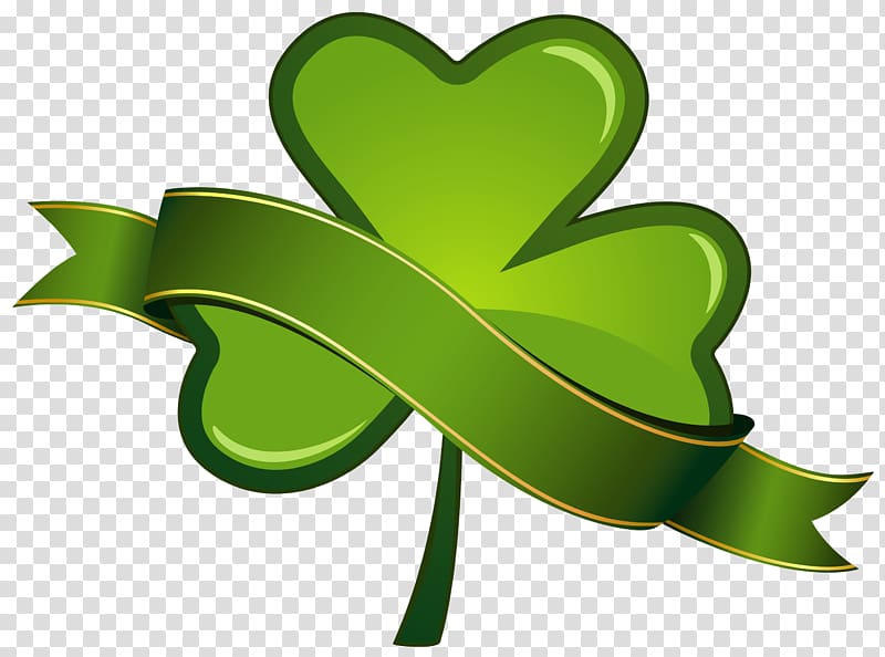 clover illustration, Saint Patrick\'s Day Shamrock , St Patricks Day Shamrock with Banner transparent background PNG clipart