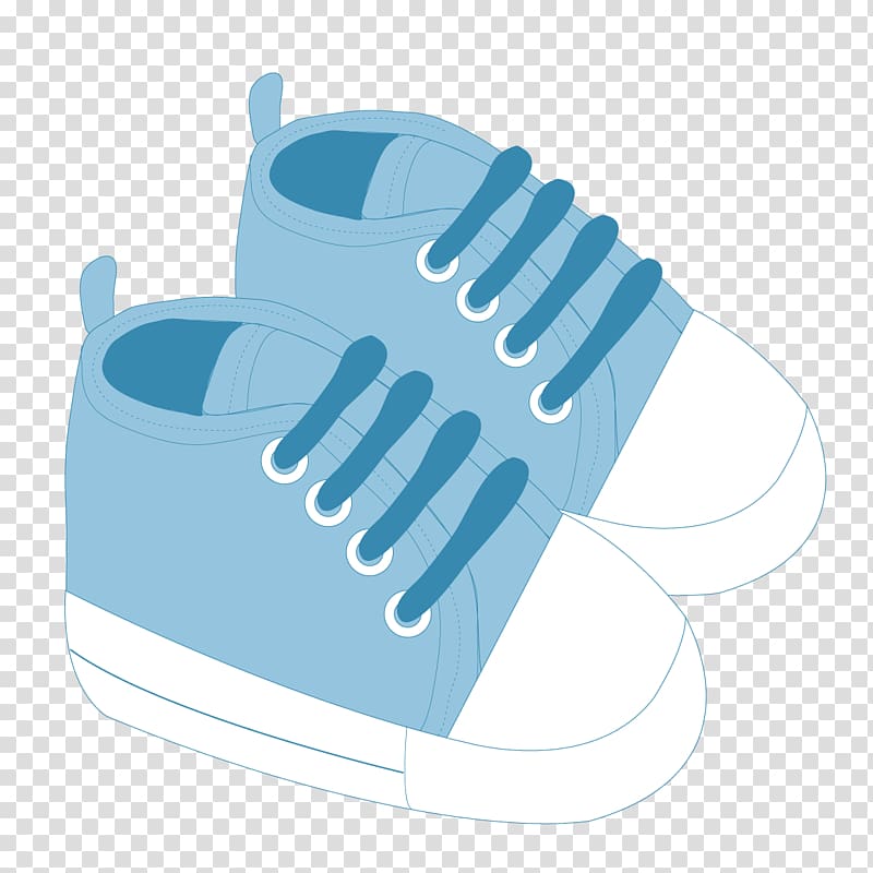 Pair of blue lace-up sneakers illustration, Shoe Infant, blue shoes ...