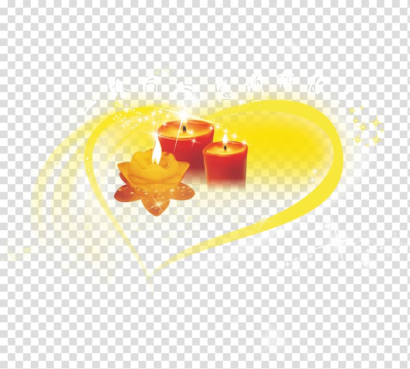 Yellow Heart Fruit , Heart Candle transparent background PNG clipart