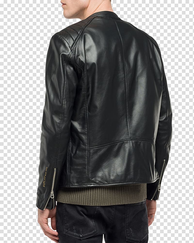 Leather jacket Zipper Coat, black jacket transparent background PNG clipart