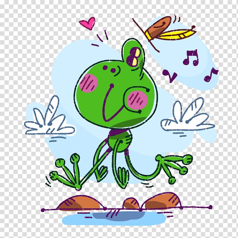 Cartoon Illustration, Cartoon green ant humming FIG. transparent background PNG clipart