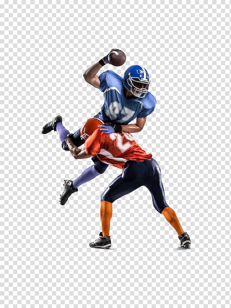 two football players illustrations, NFL Super Bowl American football player American football player, People football team transparent background PNG clipart