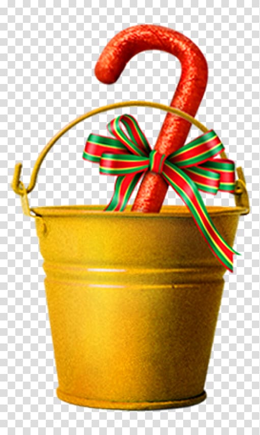 Christmas tree Barrel Bucket, Golden Bucket transparent background PNG clipart