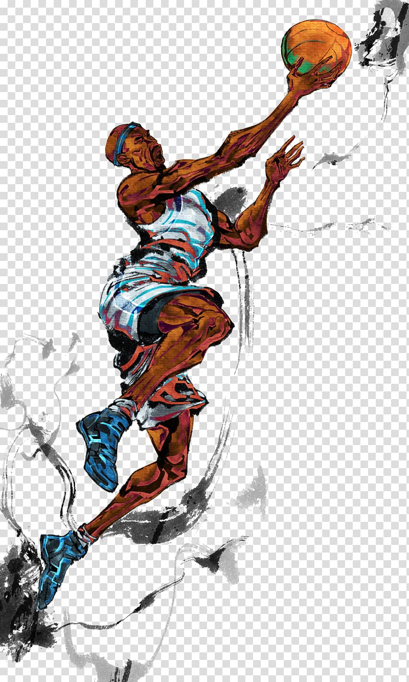Basketball player Layup Sport Illustration, basketball player transparent background PNG clipart