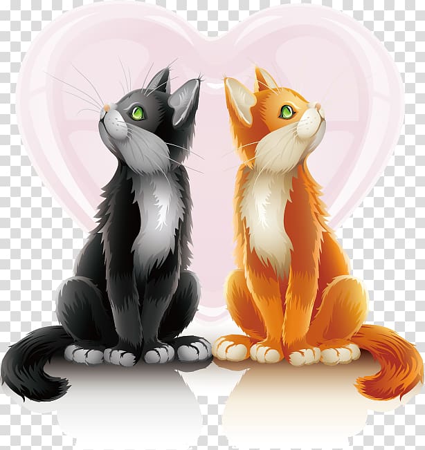 Valentines Day Cuteness Animal Display resolution , Love cats transparent background PNG clipart