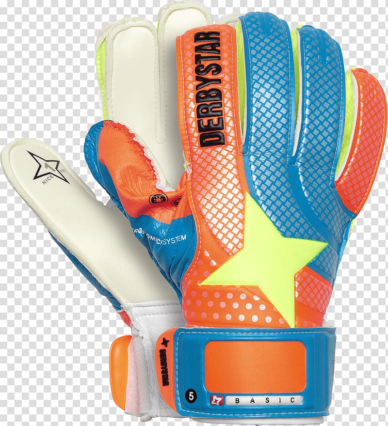 Guante de guardameta Blue Derbystar Glove White, football transparent background PNG clipart