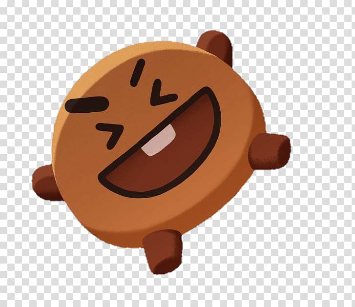 brown emoticon illustration, BTS K-pop Facebook Sticker, bt 21 transparent background PNG clipart