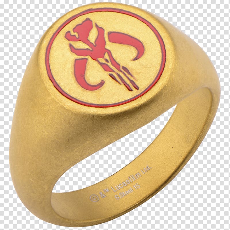 Ring Mandalorian Star Wars Symbol Gold, ring transparent background PNG clipart