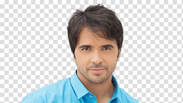 man wearing blue button-down collared shirt, Luis Fonsi Portrait transparent background PNG clipart