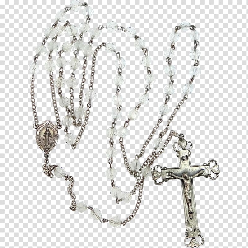 Locket Silver Necklace Rosary Body Jewellery, silver transparent background PNG clipart
