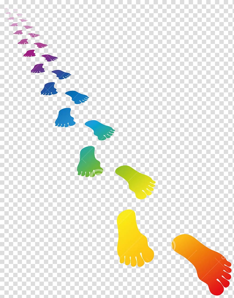 assorted-color footprints, Footprint Color, Colorful footprints transparent background PNG clipart