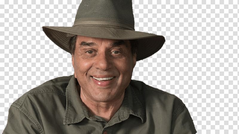 man in gray fedora hat, Dharmendra With Hat transparent background PNG clipart