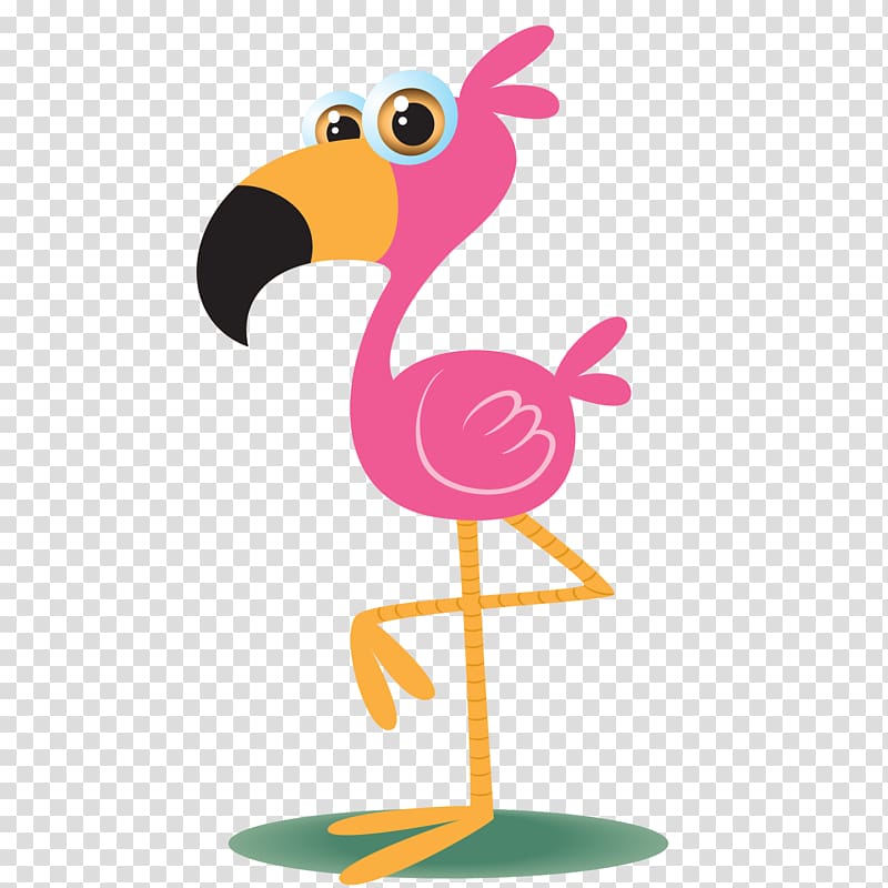 Bird Flamingos Cartoon Illustration, Cartoon bird material transparent background PNG clipart