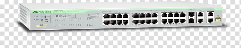 Network switch Fast Ethernet Allied Telesis Allied Tele.48x10/100 + 2xSFP smart 2xG AT-FS750/52, others transparent background PNG clipart