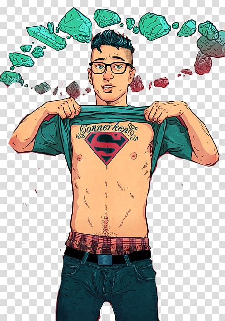 Superman Superhero Cartoon Illustrator Illustration, Superman tattoo boy transparent background PNG clipart