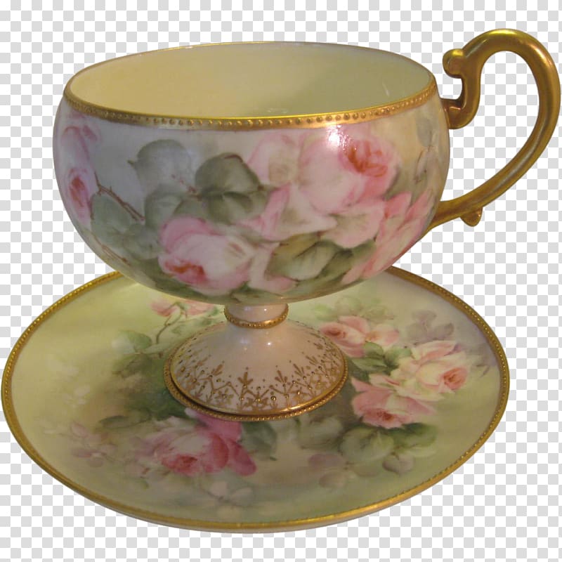 Saucer Tableware Porcelain Tea Mug, hand painted transparent background PNG clipart