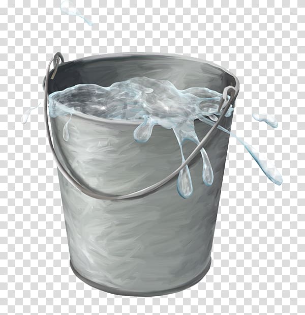 water in silver bucket painting, Water , Bucket of water transparent background PNG clipart