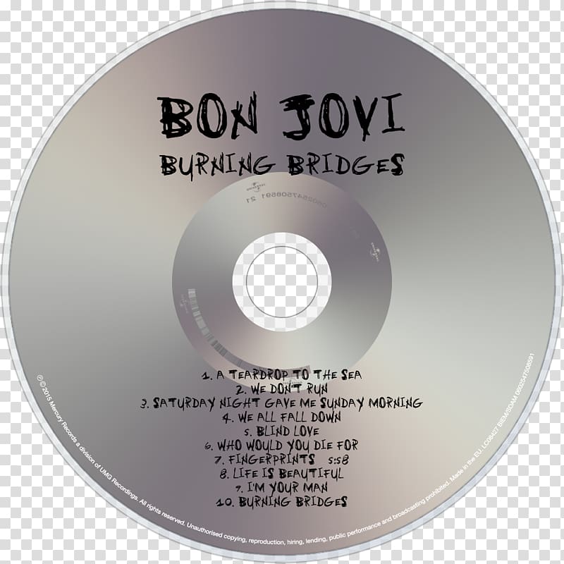 Compact disc Burning Bridges 100,000,000 Bon Jovi Fans Can\'t Be Wrong Album, bon jovi transparent background PNG clipart