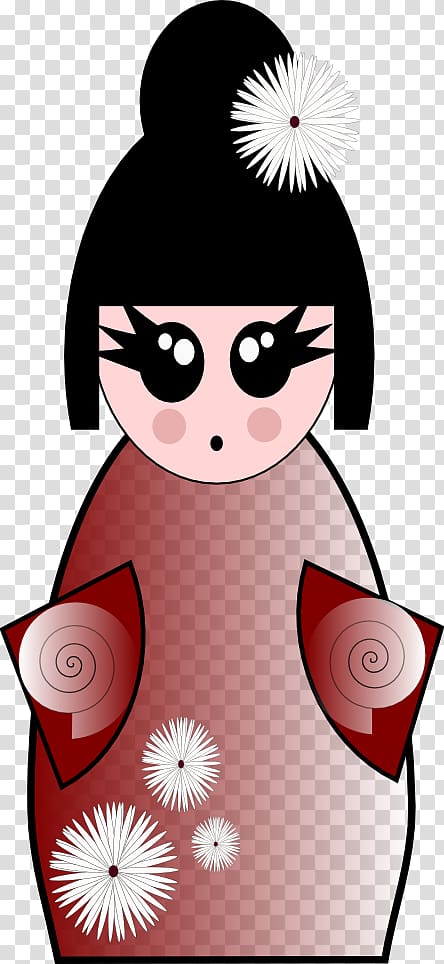 Pink M Character , kokeshi dolls transparent background PNG clipart