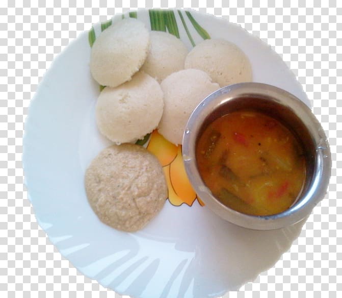 Idli Indian cuisine Dosa Chutney Sambar, breakfast transparent background PNG clipart