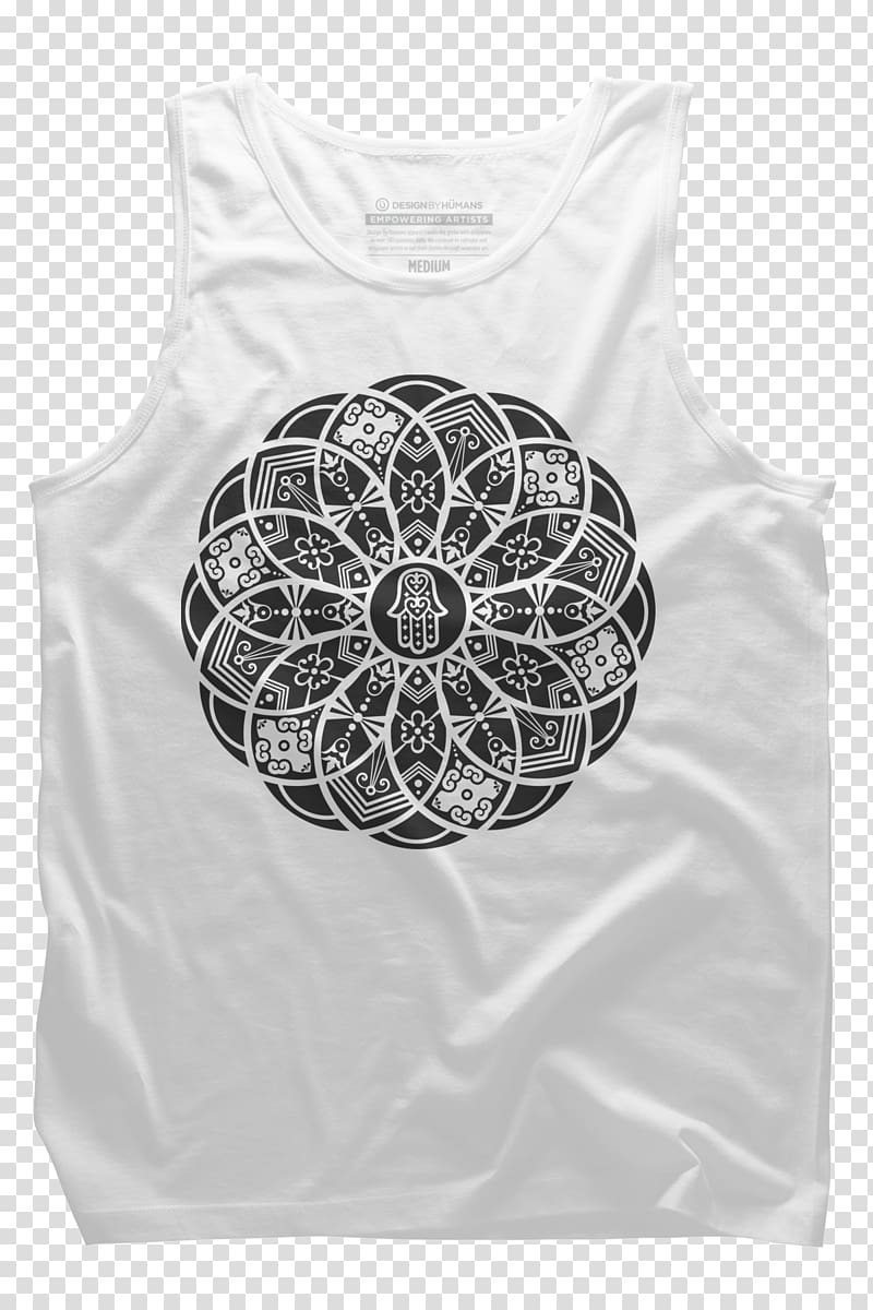 T-shirt Hoodie Hamsa Mandala Crew neck, T-shirt transparent background PNG clipart