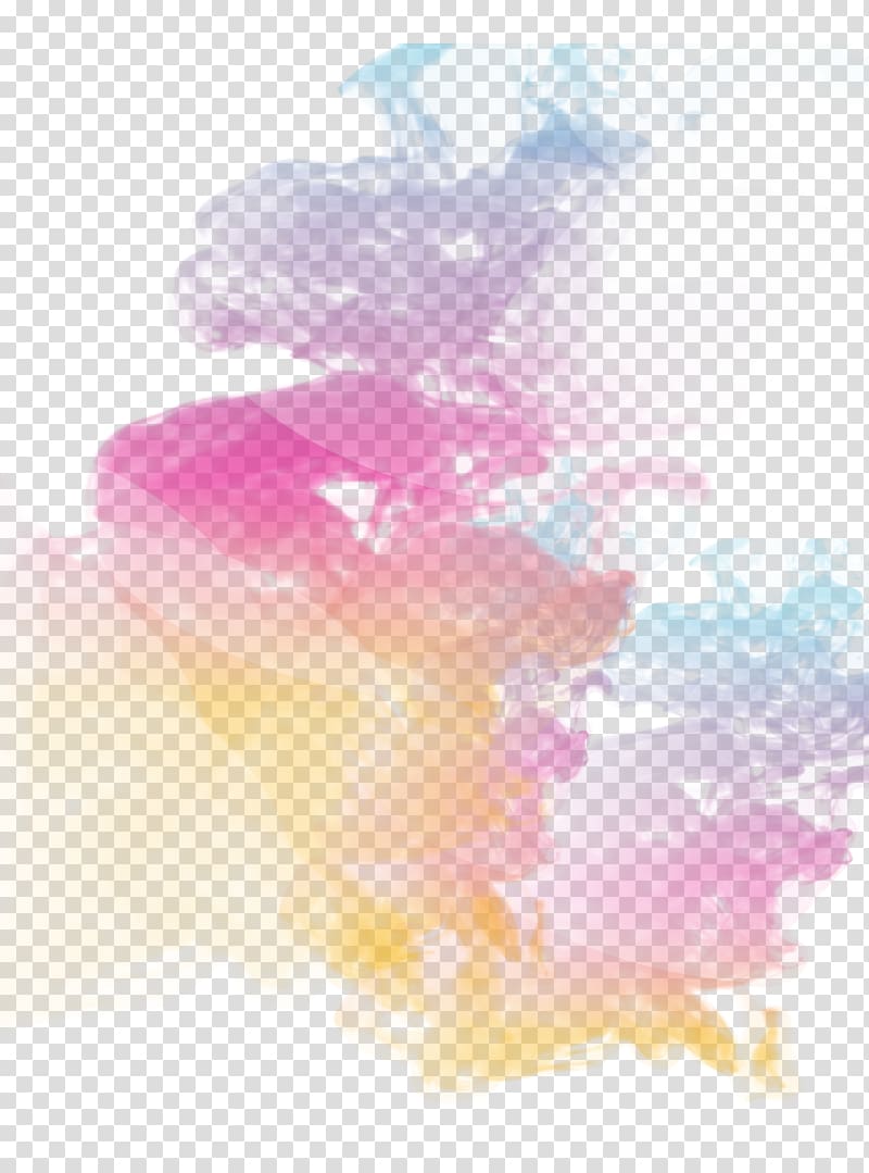Haze Graphic design, Creative color smoke, pink and yellow smoke transparent background PNG clipart